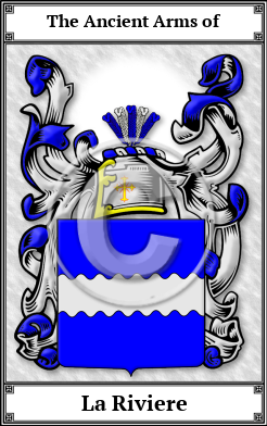 La Riviere Family Crest Download (JPG)  Book Plated - 150 DPI